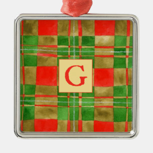 MAC GREGOR TARTAN Carré en verre Ornement + Initia