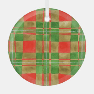 MAC GREGOR TARTAN Glass Circle Ornament