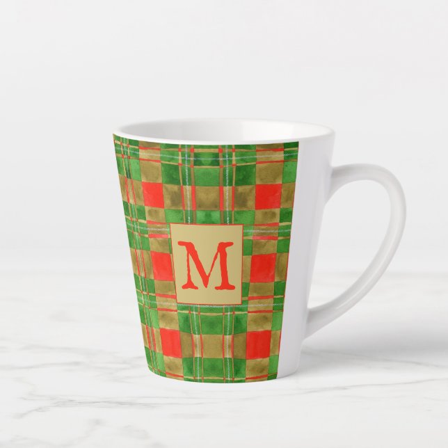 MAC GREGOR TARTAN Latte Mug + Initial (Right)
