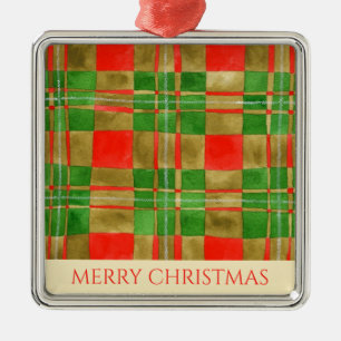 MAC GREGOR TARTAN Premium Square Ornament + Text