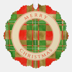 MAC GREGOR TARTAN Scalloped Paper Ornament Card