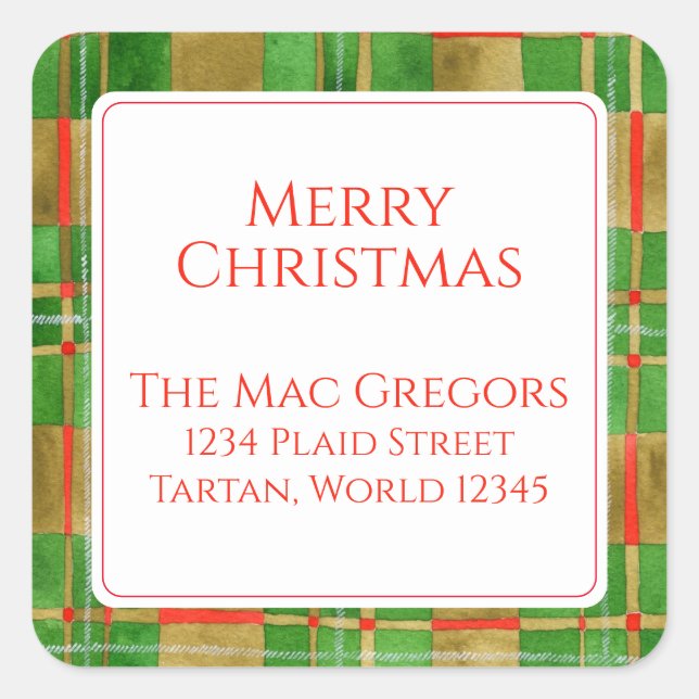 MAC GREGOR TARTAN Small Square Address Seals (Front)