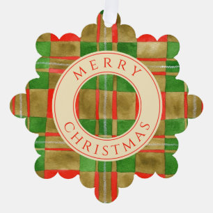 MAC GREGOR TARTAN Snowflake Paper Ornament Card