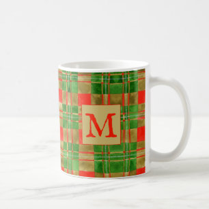 MAC GREGOR TARTAN White Mug + Initial
