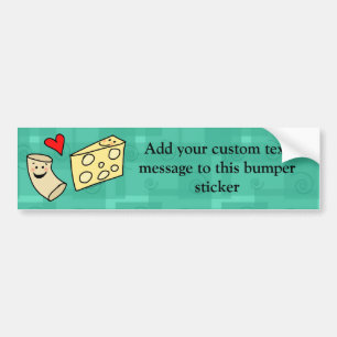 Mac Loves Cheese, Funny Cute Macaroni + Cheese Bumper Sticker