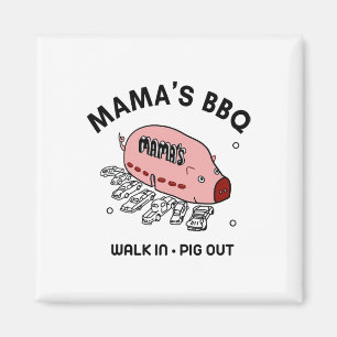 Mac Mama's Bbq Walk In Pig Out Sunny Summer Gift  Magnet