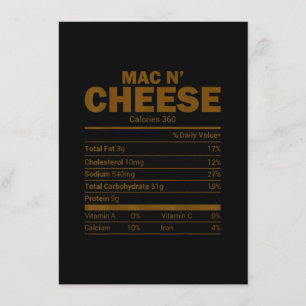 Mac N Cheese Nutrition Facts Family Matching Invitation