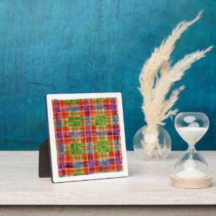 MAC RAE TARTAN 5.25"X5.25" Plaque + Easel