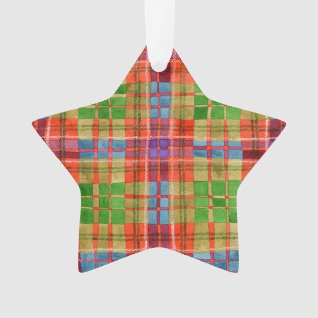 MAC RAE TARTAN Acrylique Star Ornement (devant)
