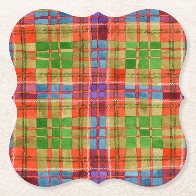 MAC RAE TARTAN Bracket Paper Coasters (Front)