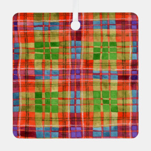MAC RAE TARTAN Carré en métal ornement