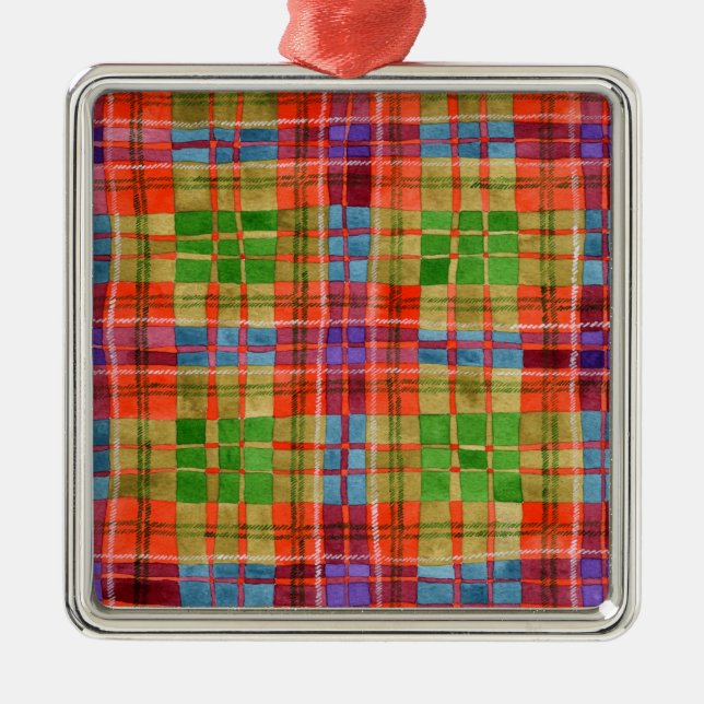 MAC RAE TARTAN Carré en verre ornement (Devant)