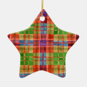 MAC RAE TARTAN Ceramic Star Ornament