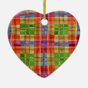 MAC RAE TARTAN Céramique Ornement cardiaque