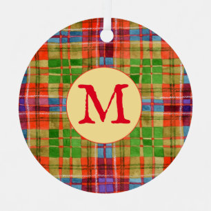 MAC RAE TARTAN Cercle métallique Ornement + Initia