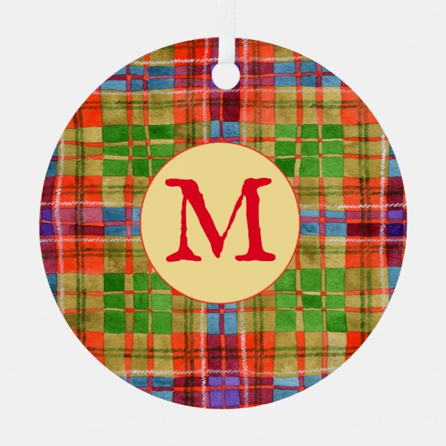 MAC RAE TARTAN Cercle métallique Ornement + Initia (Recto)