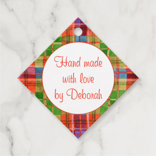 MAC RAE TARTAN Diamond "Hand Made" Tags