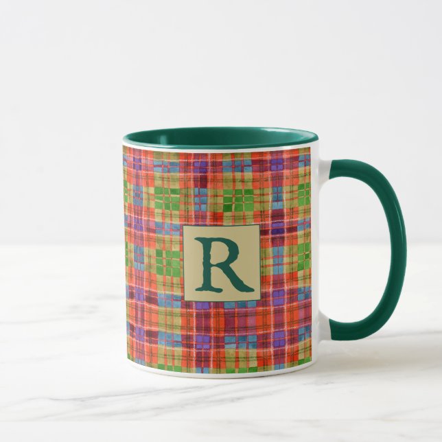 MAC RAE TARTAN Hunter Green Combo Mug + Text (Right)