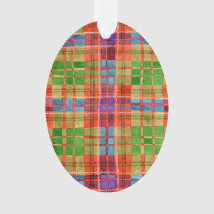 MAC RAE TARTAN Ornement ovale acrylique acrylique