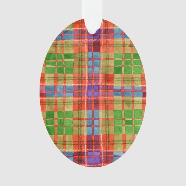 MAC RAE TARTAN Ornement ovale acrylique acrylique (devant)