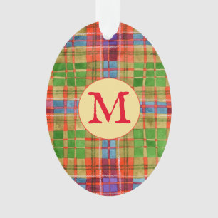 MAC RAE TARTAN Ornement ovale acrylique acrylique 