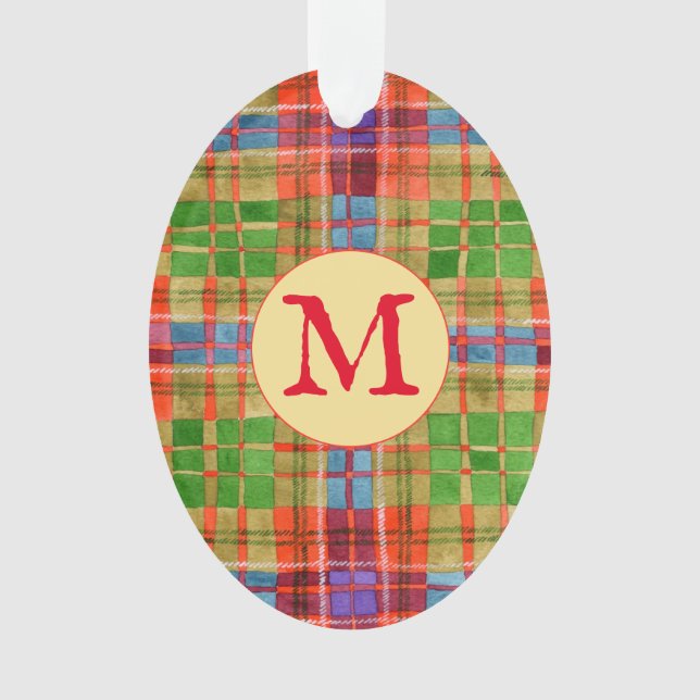 MAC RAE TARTAN Ornement ovale acrylique acrylique  (devant)