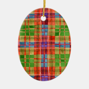 MAC RAE TARTAN Ornement ovale en céramique