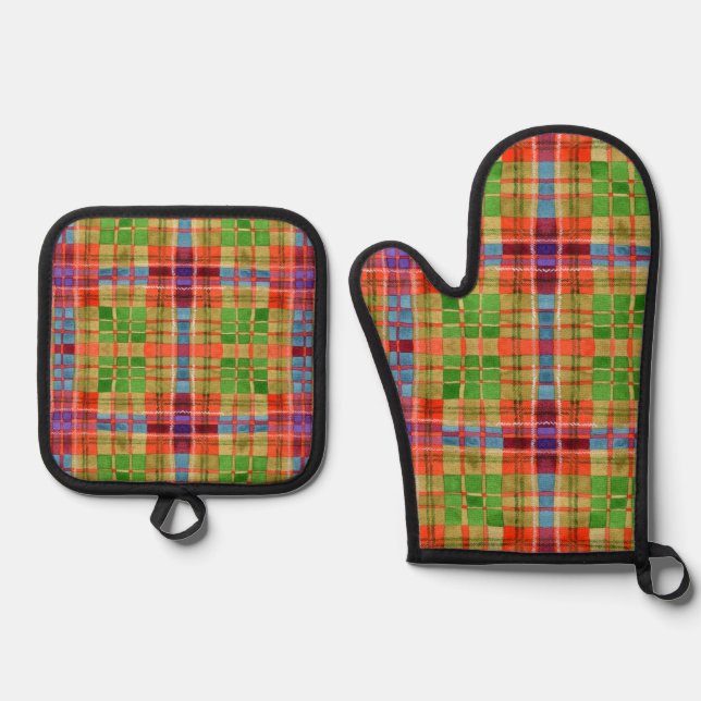 MAC RAE TARTAN Oven Mitt & Pot Holder Set (Front)