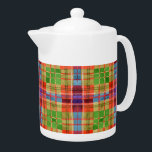 MAC RAE TARTAN Porcelain Teapot<br><div class="desc">The design on this MAC RAE TARTAN porcelain teapot is an original watercolor painting, inspired by the Mac Rae Clan Tartan. * Matching products are available in the TARTAN PLAIDS category of my shop. ** If you'd like to transfer this design to another product type, shape, or size, please check...</div>
