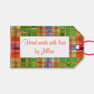 MAC RAE TARTAN Rectangle "Hand Made" Tags