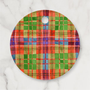 MAC RAE TARTAN Round Gift Tags