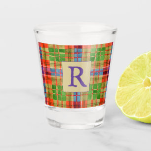MAC RAE TARTAN Shot Glass + Text