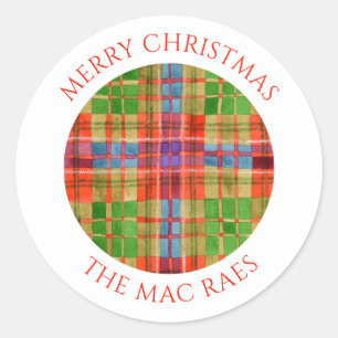 MAC RAE TARTAN Small Round Envelope Seals