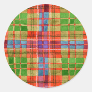 MAC RAE TARTAN Small Round Stickers