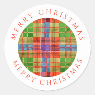 MAC RAE TARTAN Stickers petits ronds + Texte