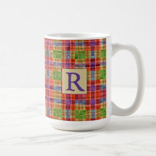 MAC RAE TARTAN Tall White Mug + Initial