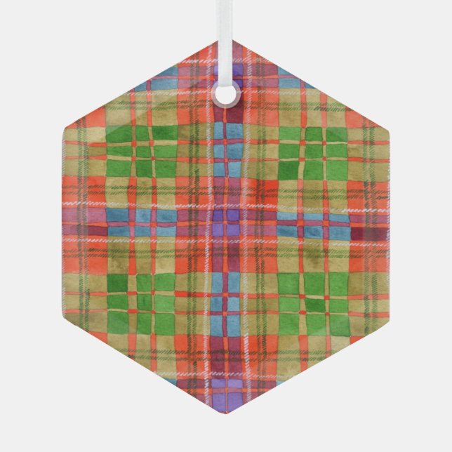 MAC RAE TARTAN Verre Hexagon Ornement (Recto)