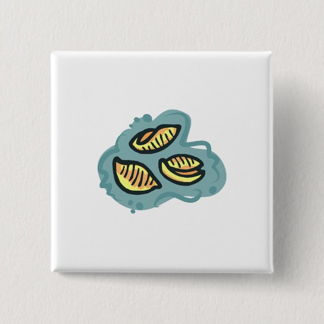 mac shells  n cheese 2 inch square button (Front)