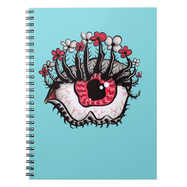 Macabre Eye Melt Creepy Psychedelic Dark Art Notebook (Front)