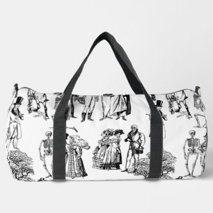 macabre halloween regency skeleton toile  duffle bag