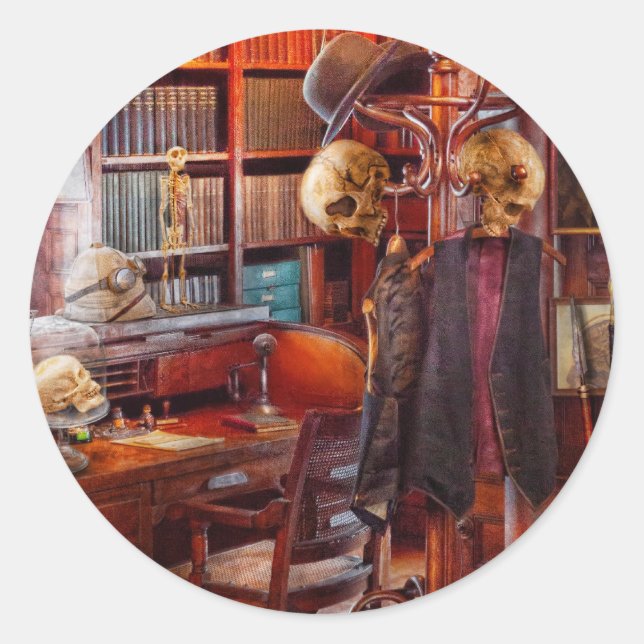 Macabre - In the Headhunters study Classic Round Sticker (Front)
