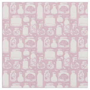 macabre medical specimens pastel pink gothic fabric