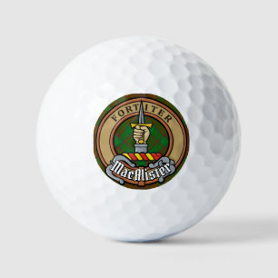 MacAlister of Glenbarr Crest over Hunting Tartan Golf Balls