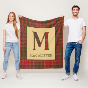MacAlister Tartan Monogram M Fleece Blanket