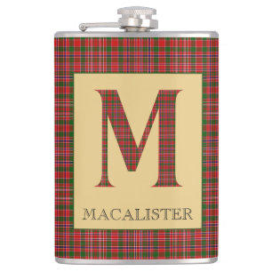 MacAlister Tartan Monogram M  Hip Flask