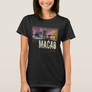 Macao Casino Skyline China Vintage Souvenir T-Shirt