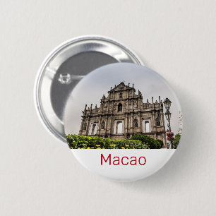 Macao Ruin of St. Paul's Church China Souvenir 2 Inch Round Button
