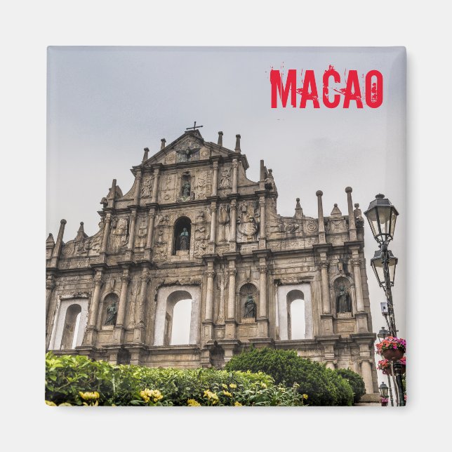 Macao Ruin of St. Paul's Church China Souvenir Magnet (Front)