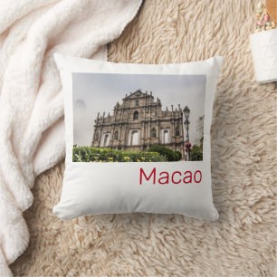 Macao Ruin of St. Paul's Church China Souvenir Throw Pillow