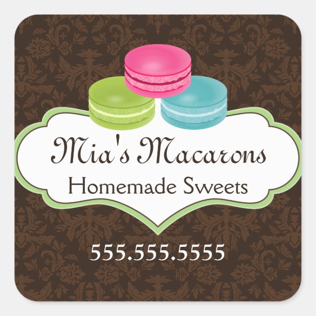 Macaron Bakery Box Seal (Front)